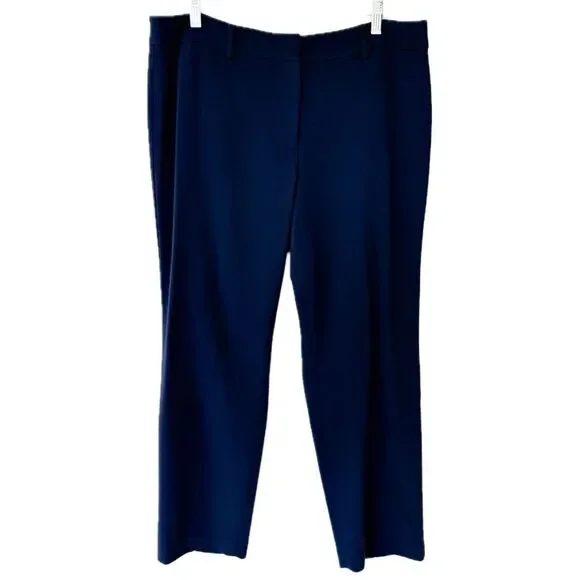 Talbots Navy Blue Fitted Blazer Straight Leg Pants Two Piece Pantsuit 12 Petite - Picture 8 of 14